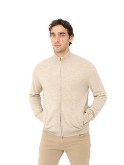 Кардиган из кашемира мужской KM020994-E серо-бежевый