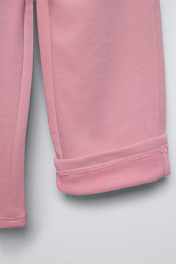 TEXT PRINT WIDE-LEG PLUSH TROUSERS - Zara фото 5