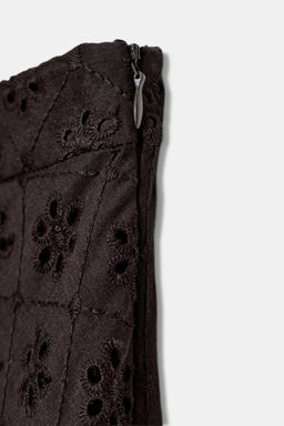 FALDA MIDI BORDADOS PERFORADOS / Marr?n - Zara фото 10