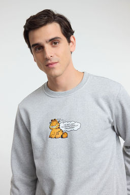 TRENDYOL MAN Gri Erkek Garfield Orijinal Lisansl? Regular/Normal Kesim Bisiklet Yaka Sweatshirt TMNAW21SW0569 - Trendyolmilla фото 13