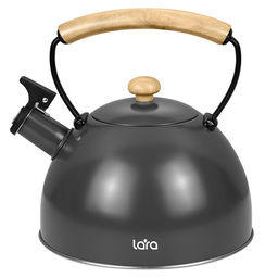 Чайник Lara LR00-92 2,5л серый индукц капсулиров дно, свисток с курков механизмом, ручка дерево