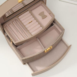 Шкатулка кожзам для украшений Мокко комбинированная 13х15х21,5 см - Simaland фото 3