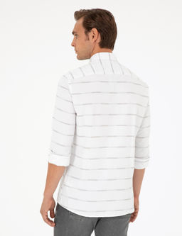 Bej Slim Fit Uzun Kollu G_mlek