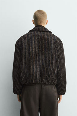 VELOUR CHECK TEXTURED JACKET - Zara фото 3