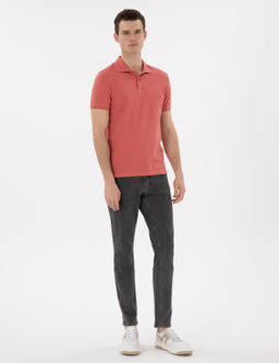 Mercan Slim Fit %100 Pamuk Polo Yaka Basic Ti__rt