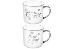 Набор 2 кружек 400 мл 12,5*9,5*8,8 см С новым годом, фарфор NEW BONE CHINA - Elan gallery фото 5
