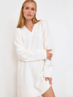 Платье вязаное PL1416/blanche - Emka фото 3