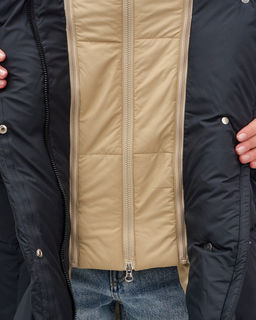 Куртка двубортная женская зимняя с капюшоном черного цвета 7736Ch Бренд: Visdeer  фото 8