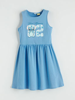 Stitch Bask?l? K?z ?ocuk Elbise