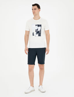 Lacivert Slim Fit %100 Keten Beli Lastikli Ba_c_kl_ Dokuma _ort