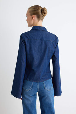 Koyu Mavi Uzun Kollu Denim G_mlek TWOAW27GO00055 - Trendyolmilla фото 3