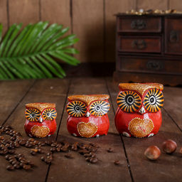 Сувенирный набор «Совы с сердечками», 6×19×8 см, дерево