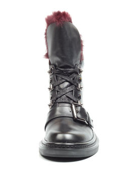 01-H001-3637-N380K BLACK Ботинки демисезонные женские (натуральная кожа, байка)