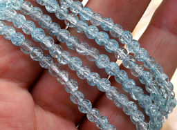 Браслет из сахарного кварца шарик 4мм цв.голубой, 17см
