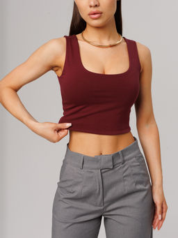 Женский укороченный топ Lingeamo темно-бордовый ЛТ-09 (28)  фото 4