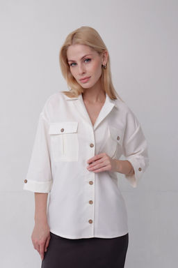 11208 Рубашка белая в стиле сафари - Martichelli фото 2