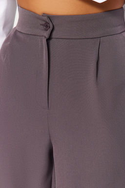 Antrasit Wide Leg/Genis Paca Dokuma Kumas Pantolon TWOAW22PL0139