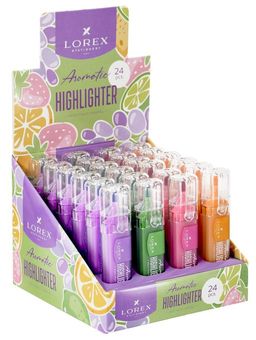 Маркер текстовый LOREX Aromatic RICH FRUIT.PASTEL 13,5 мм, скошенный, 4 цвета в дисплее, ...