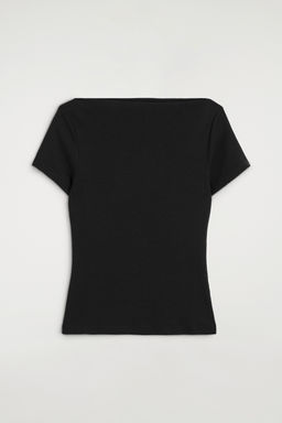 CAMISETA ALGOD?N CUELLO BARCO SLIM FIT - H&m фото 3