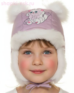 211-З Кошечка Ушанка для девочки (48-50)