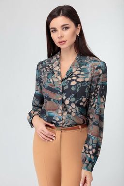 Блуза Swallow 803.2 черный+серебряный узор фото 475