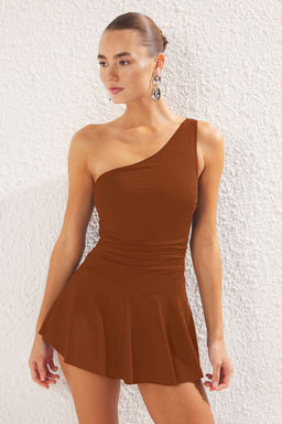 TRENDYOLMILLA Siyah Elbise Etekli Regular Mayo TBESS25MA00061 фото 2