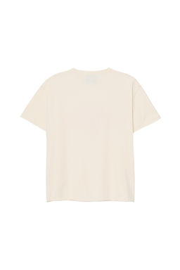 CAMISETA EFECTO REV?S TEXTO LAVADO CRUSH / Crema