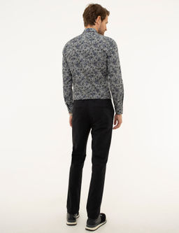 A__k Lacivert Slim Fit Kanvas Pantolon