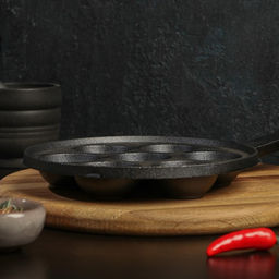 Сковорода Magma «Сферос», d=20 см, h=3 см, 7 ячеек, индукция, чугун, чёрная