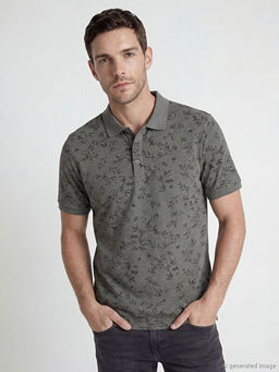 Polo Yaka Desenli Str?kt?rl? Erkek Ti??rt