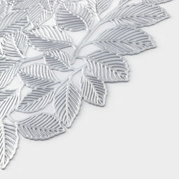 Цена за 12 шт. Салфетка сервировочная на стол Доляна Листья, ПВХ, 3838 см, цвет серебро  фото 4