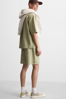 EMBROIDERED TEXTURED BERMUDA SHORTS - Zara фото 5