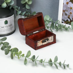 Шкатулка для украшений «Сундучок. Цветущий город», дерево, 6×8×5.5 см