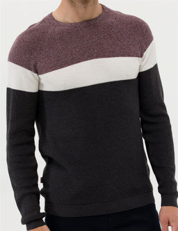 Bordo Slim Fit Bisiklet Yaka Triko Kazak - Pierre cardin фото 6