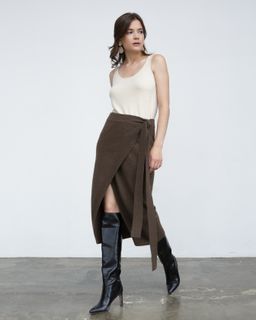 Юбка из пуха яка 07073 коричневая