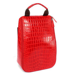 Сумка/Нессер дорож натуральная кожа Croco-722, 1отд, 6 карм, красный крокодил (232) 265483