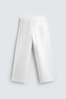 PANTAL?N WIDE FIT PLIEGUES / Blanco - Zara фото 8