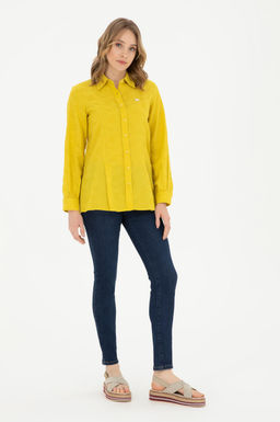 Женская желтая рубашка с длинным рукавом - U.s. polo assn фото 18