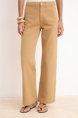 Camel Yuksek Bel Wideleg %100 Pamuk Jeans TWOSS26JE00169 - Trendyolmilla фото 3