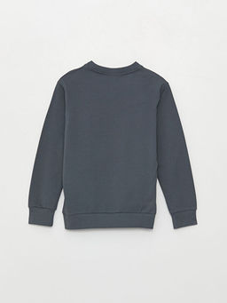 Bisiklet Yaka Bask?l? Uzun Kollu Erkek ?ocuk Sweatshirt - Waikiki фото 2