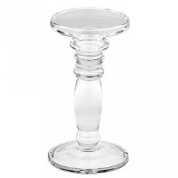 Подсвечник стеклянный "Жозе" h20,5см, чаша д10,5см, h3см, основание 11,1см, в коробке (Китай)