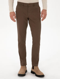 Kahverengi Slim Fit Pamuk Kar___ml_ Kanvas Pantolon - Cacharel фото 2