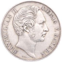 2 гульдена 1855 года Бавария Восстановление колонны Мадонны в Мюнхене