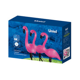 USL-S-833/PM530 FLAMINGO SET3 Садовый светильник на солнечной батарее Фламинго, в комплекте из 3 штук. 6 светодиодов. Белый свет. 1*АA Ni-Mh аккумулятор в/к. IP44. TM Uniel - Volpe фото 13