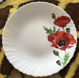 Алый мак, Тарелка десертная, 19 см, круглая, Daniks, LHP 75/K1929 (448956)  фото 6