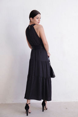 Платье-американка чёрное в горошек - Martichelli фото 7