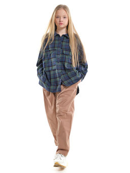 Брюки бананы свободные хлопок UD 7965 св.коричневый - Mini maxi фото 7