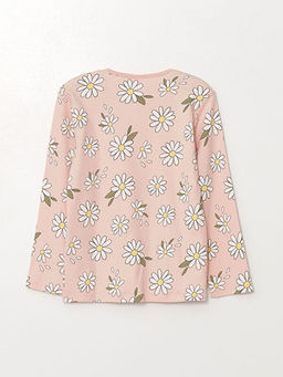 Bisiklet Yaka Uzun Kollu ?i?ekli K?z Bebek Pijama Tak?m?