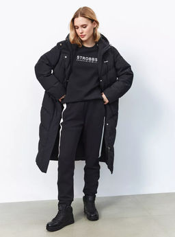 T3341-3 Пуховик удлиненный женский