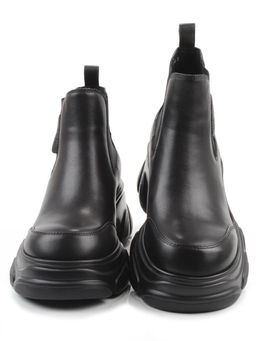 01-H23B-40A BLACK Ботинки демисезонные женские (натуральная кожа, байка)